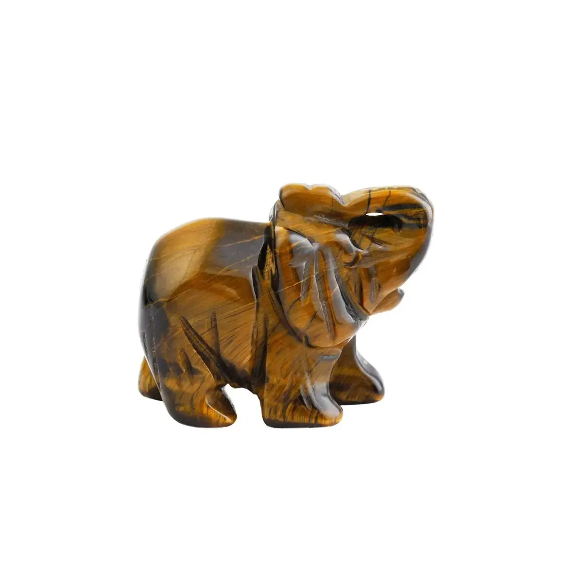 Hand Carved Natural Green Aventurine Jade Elephant Statue - Good Luck Ornament and Decor