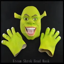 Top Quality Party Cosplay Green Shrek Mask Movie Cosplay Prop Adult Animal Party Mask Move Face Mask for Halloween Cosplay