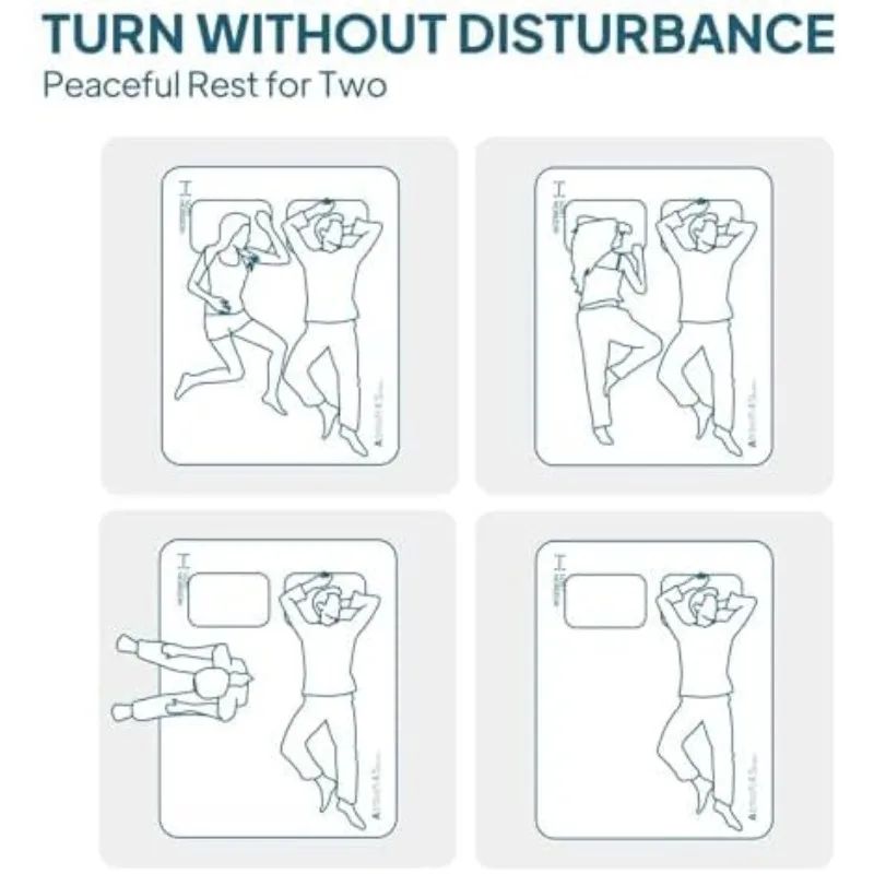 مرتبة تخييم هوائية وإسفنجية، وسادة نوم ذاتية النفخ، سميكة 4.5 بوصة، مع مضخة هواء، كوين