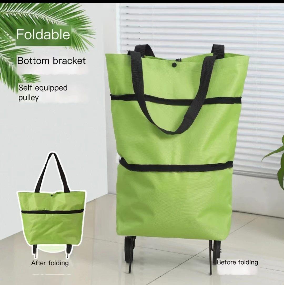 1pcs Portable small cart Folding shopping bag Portable shopping bag Home Outdoor high-capacity Storage Bag