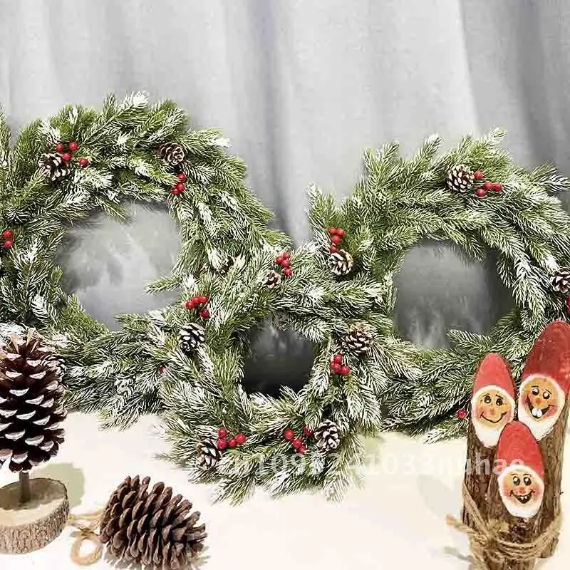 

Christmas Wreath Pine Needle Pine Cone Ring Christmas Decorations Door Ring Wall Hanging Decorations Scene Pendant