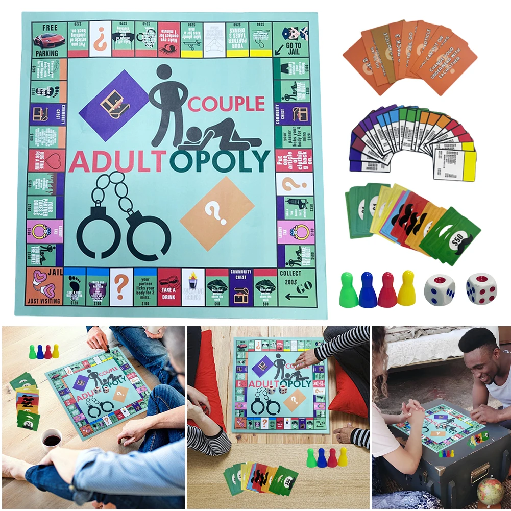 لعبة لوحية للزوجين من Adultopoly، لعبة مضحكة للتاريخ الليلي، لعبة بطاقات العلاقة، هدايا عيد الحب له لها