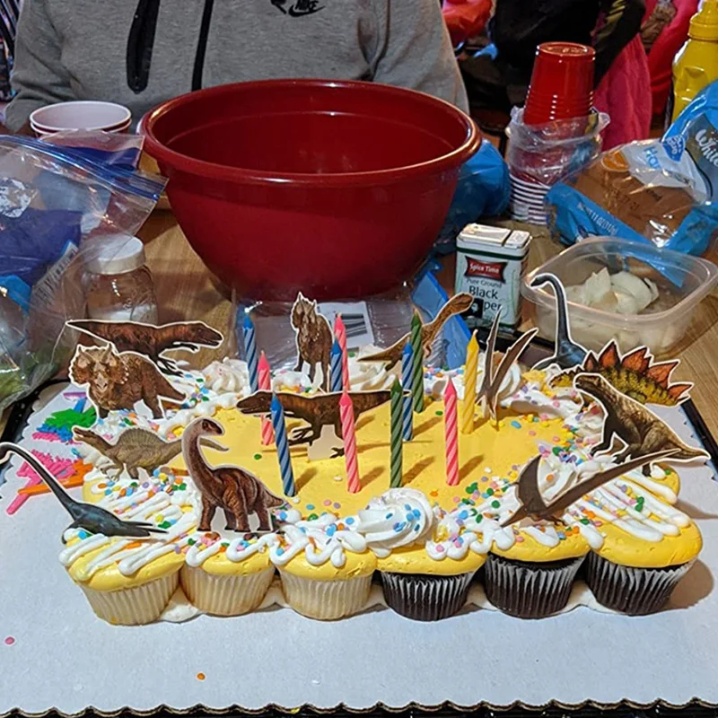 Dinosaurier Cupcake Topper Picks Dino Kuchen Dekorationen Jungen Kinder Dinosaurier Themed Geburtstag Baby Shower Party Dinosaurier Party Supplie – Detail 5