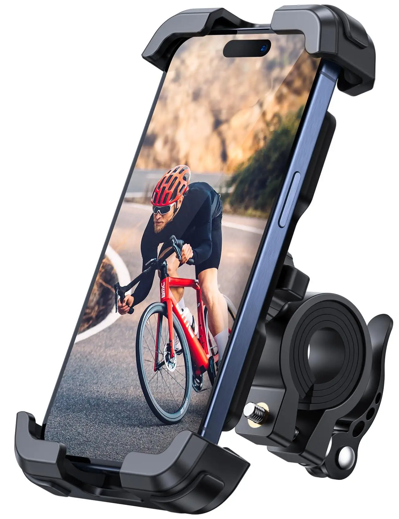 Supporto per telefono per bici e moto, supporto per manubrio regolabile per iPhone 16 Pro Max/Plus, 15 Plus, telefoni 14 e 4,7-6,8"