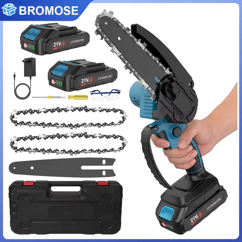 Image of Bromose Mini Handgeführte Astsäge Holzbearbeitung 6 Zoll Bürstenlose Kettensäge Elektrische Säge Schneidwerkzeug für Makita 18V Akku