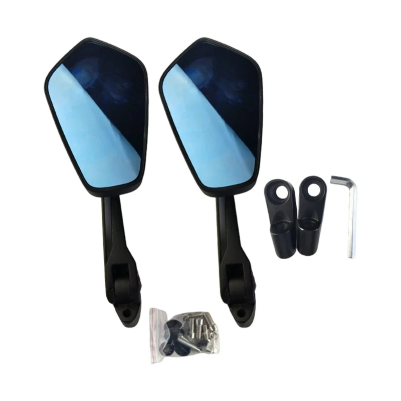 Motorcycle Left and Right Side Mirrors, Plastic Mirror Assembly for Daily Travel, City Trips, and Check Support 68UF