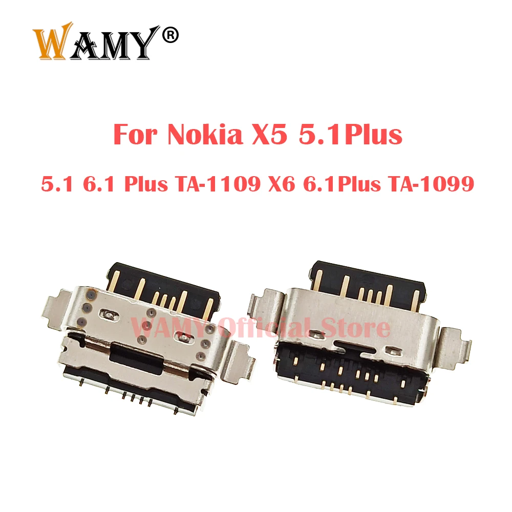 2-10Pcs USB Charging Port Dock Plug Charger Connector Socket For Nokia X5 5.1Plus 5.1 6.1 Plus TA-1109 X6 6.1Plus TA-1099