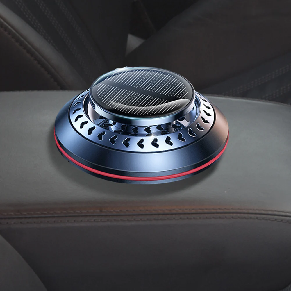 Solar Powered Car Dashboard Ornament Aluminum Alloy Car Air Freshener Fragrance Remove Odor Creative Car Perfume Car Accessories
