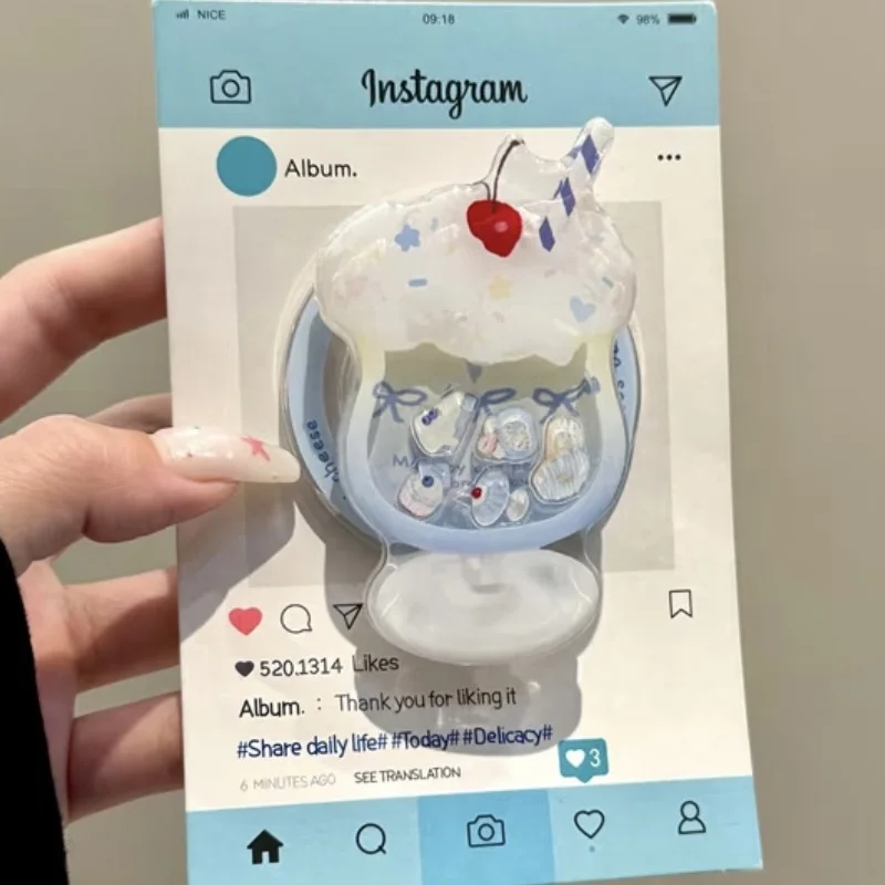 

Милый мультяшный встряхивающий зыбучий песок для мороженого для Magsafe Griptok, держатель для телефона, подставка для кольца на палец, поддержка IPhone 15, кронштейн для девочек