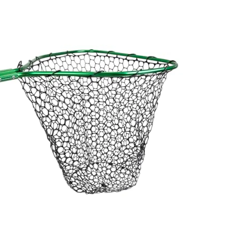 Telescopic Fishing Landing Net 3.6 5 ft — 17" x 19" Large Hoop, 21" Deep Silicone Rubber Mesh, for Freshwater and Saltwater, Gr - view 3