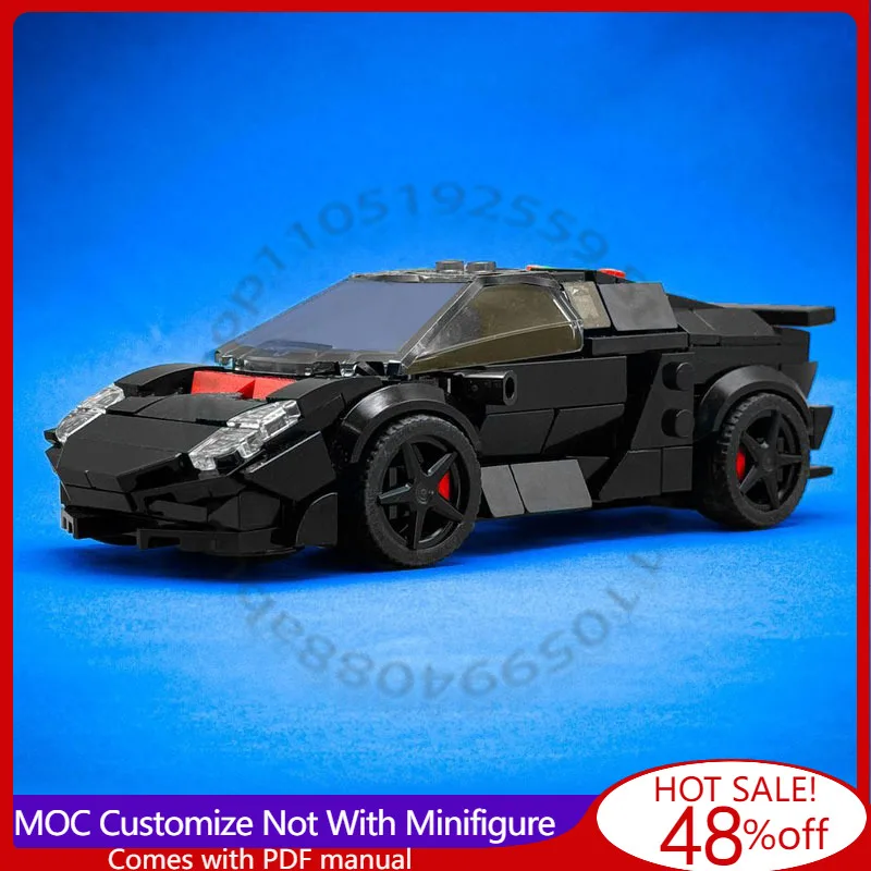 

264 детали, конструктор MOC «Гиперкар «Бушующий бык» (Sesto Elemento)», модульная сборка, простая технология, игрушка «Сделай сам», подарок на день рождения