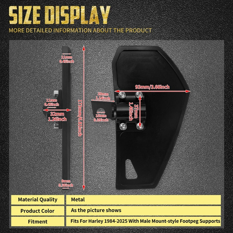 Super Sale Motorcycle Rear Foot Peg Passenger Footrest Pedals for Harley Touring Softail Dyna Sportster XL Street Electra Glide