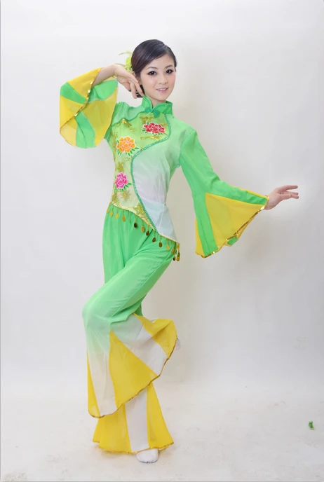 New Ethnic Yangko Costume Dance Waist Drum Costume Fan Dance Ethnic Dance Costume Performance Costume Women's Performance Costum