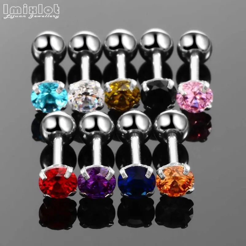 Boucles d'Oreilles Rondes en Clip pour Femme et Fille, en Acier Inoxydable, 4 Broches, Tragus, Cartilage, Piercing, Bijoux, Punk, 2 Pièces