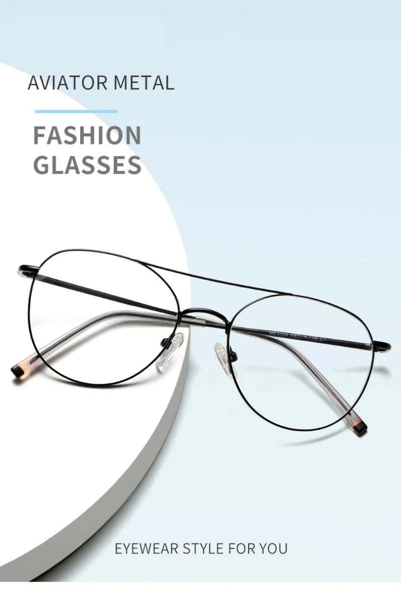 BEMORE Pilot Prescription Eyeglasses For Men Alloy Photochromic Anti Blue Light Myopia Graduated Optical Glasses