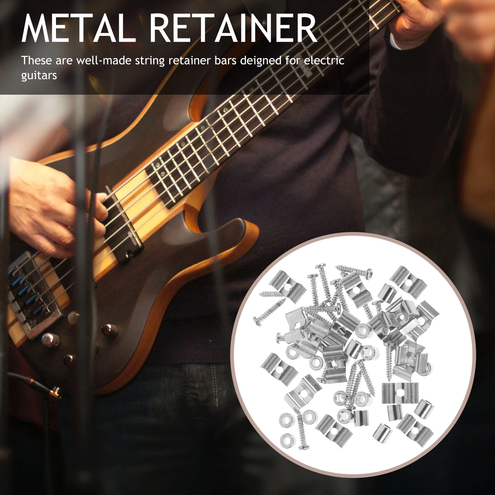 

10 set Professional Guitar String Retainer Metal Headstock Tension Durable Fixed Device Electric Guitar Parts Bass Accessory