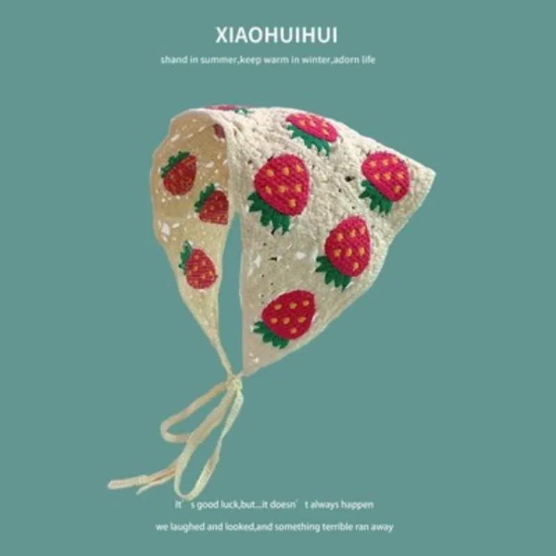 Летние прогулки Ins, милые стильные вязаные повязки для волос ручной работы, аксессуары для волос, вязаные крючки, повязки на голову с цветами, треугольные повязки на голову