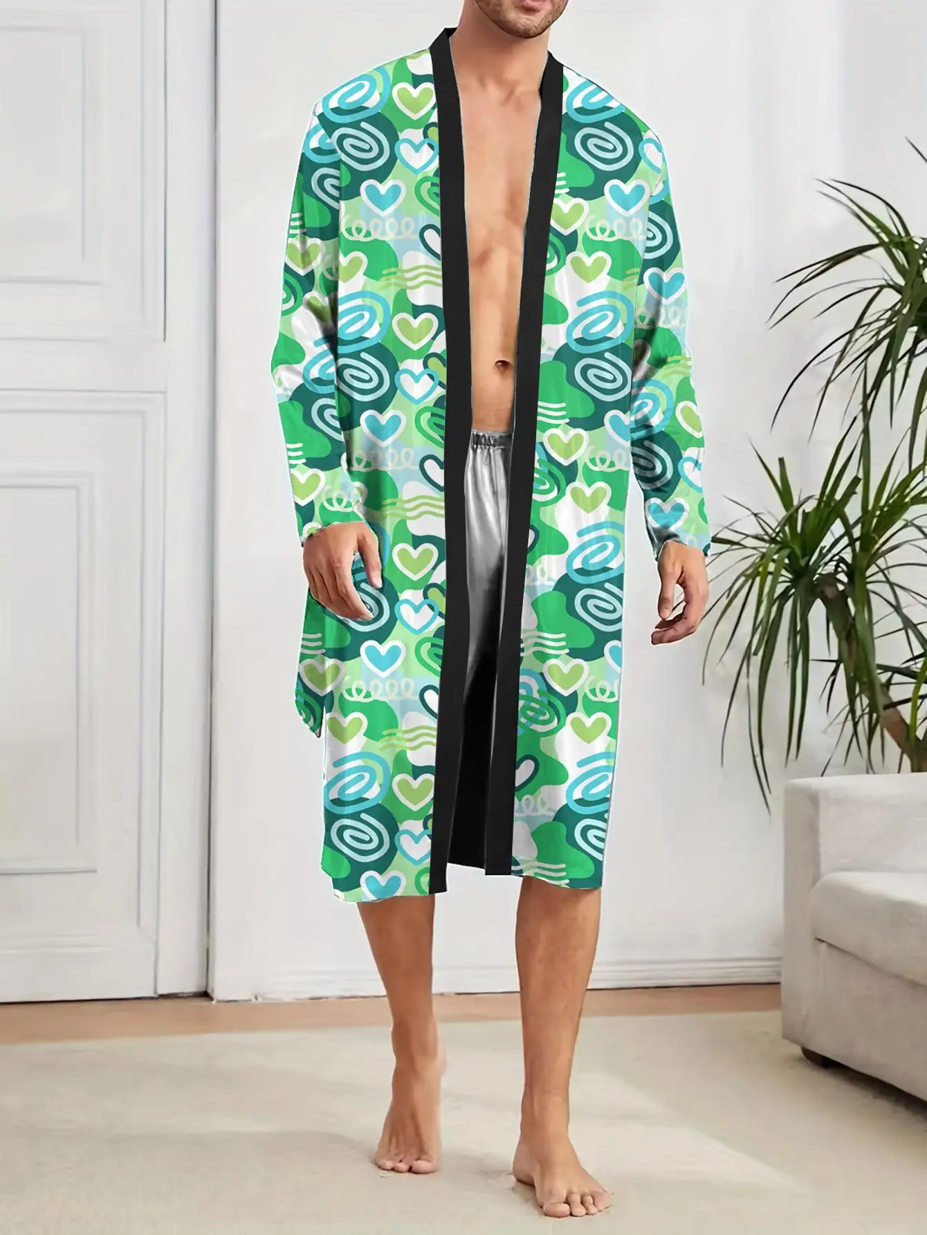 1pcs Men's Robes 2026 Spring/Summer Sleepwear sleepwear Robes Bathrobe 3D Printed Breathable Graphic Robe man