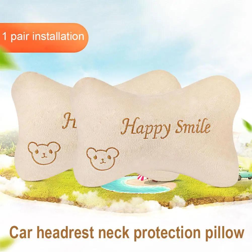 

1pair Car Seat Neck Pillow Breathable Auto Head Neck Cervical Soft Pillow Cushion Headrest Car Rest Support Comfortable I8W7