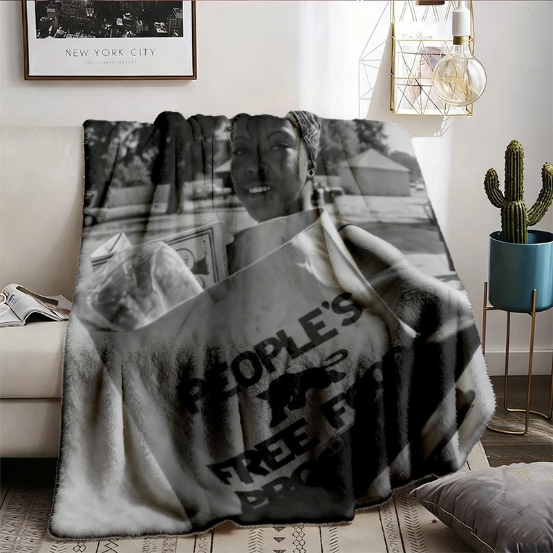 RARE Photo, Panthers in ACTION Flannel Blanket Flannel Throw Cozy Blanket, Oakland, Groceries, Black History Month
