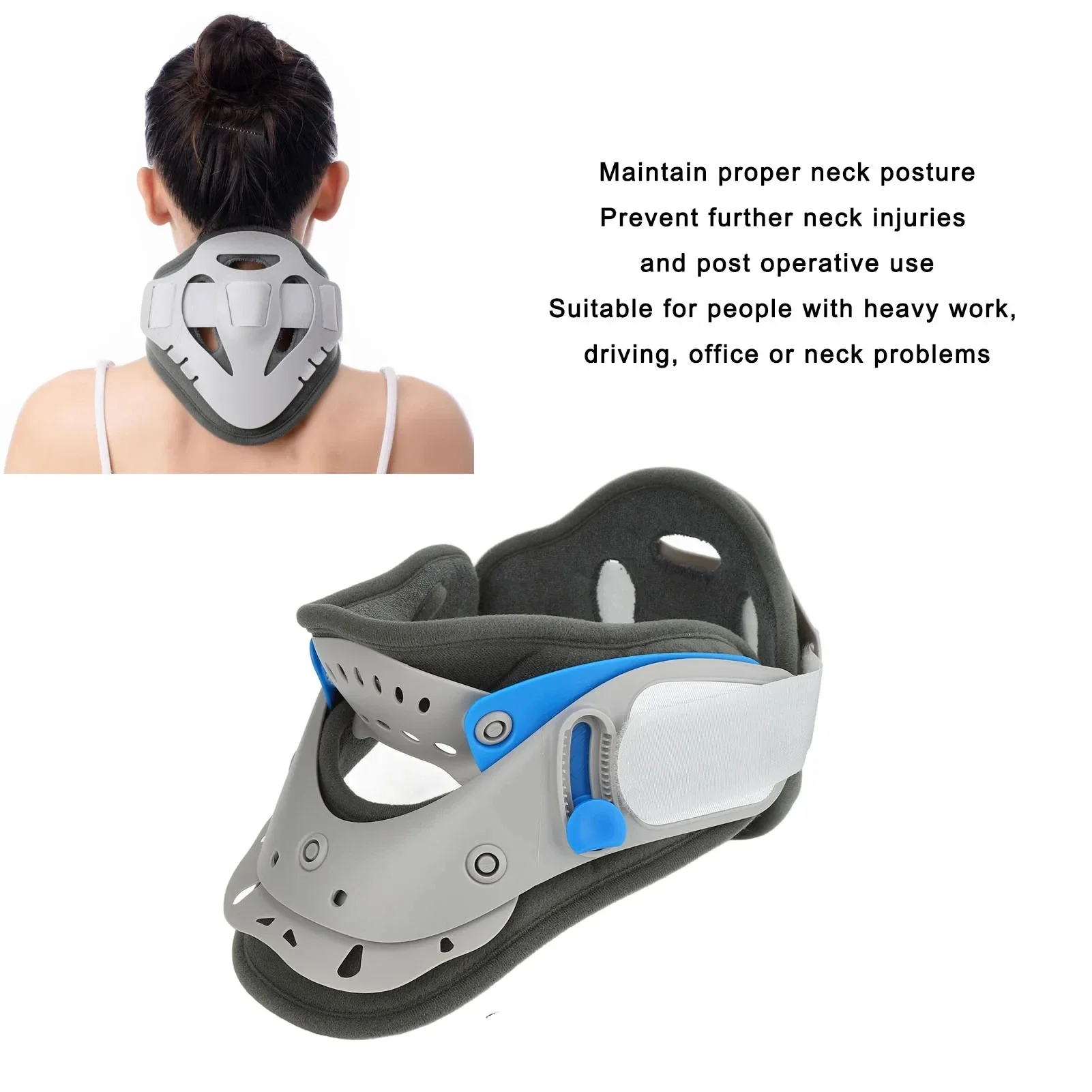 

Adjustable Cervical Collar Pain Reduction Stretching Decompression Corrective Posture Fitted Neck Support Neck Traction Collar