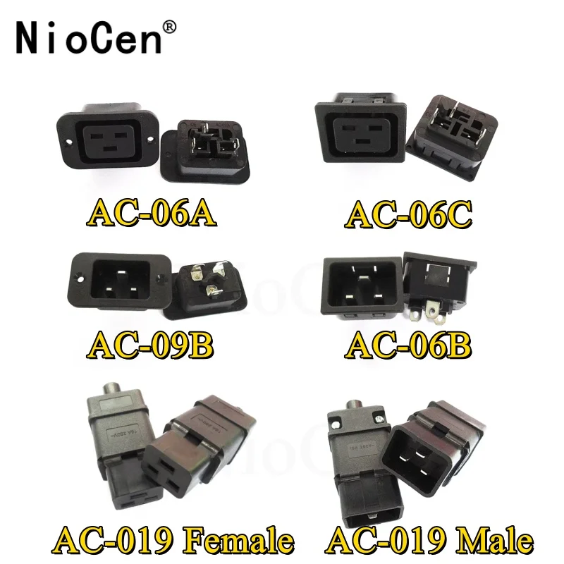 

（1pcs）High power 16A high current AC power socket with three pin pin plug and socket for male/female power supply