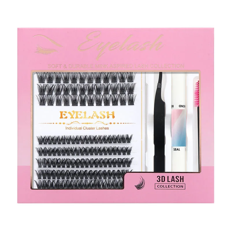 160 Pcs Self Grafting Section Eyelash W777 Set Mix(9mm-16mm) Slim Cross Natural Thick False Eyelashes