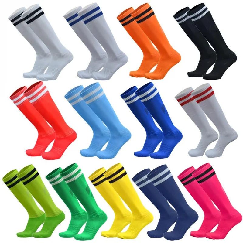 1 Pair Children Football Long Socks Cotton Spandex Kids Soccer Over Knee Socks Baseball Hockey Kids Sock Outdoor Sports Socks