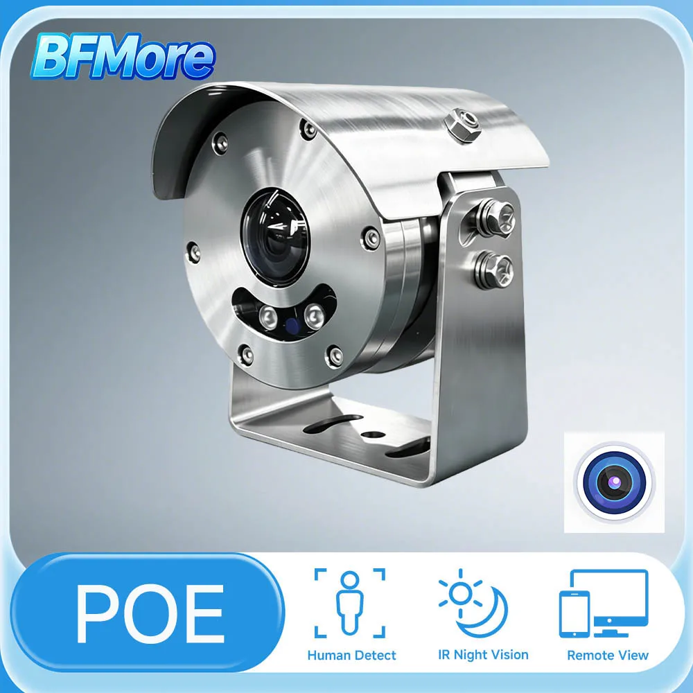 BFMore POE 4K 8MP Security Vedio Камера 1.8mm Fisheye Lens Wide Angle 304 Stainless Steel Explosion-proof Human Detection Alarm