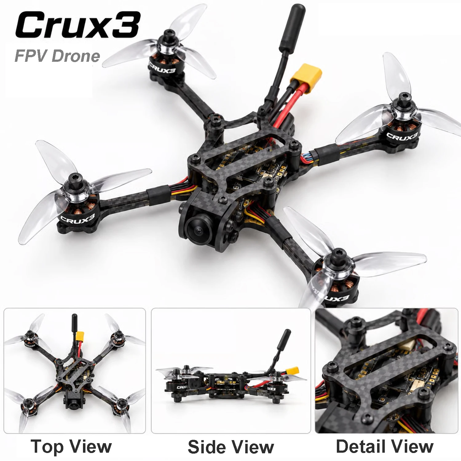 HappyModel Crux3 Replacement Frame 115mm 110mm 80mm 75mm Wheelbase for RC FPV Freestyle Tiny Whoop Racing Drone Quadcopter DIY