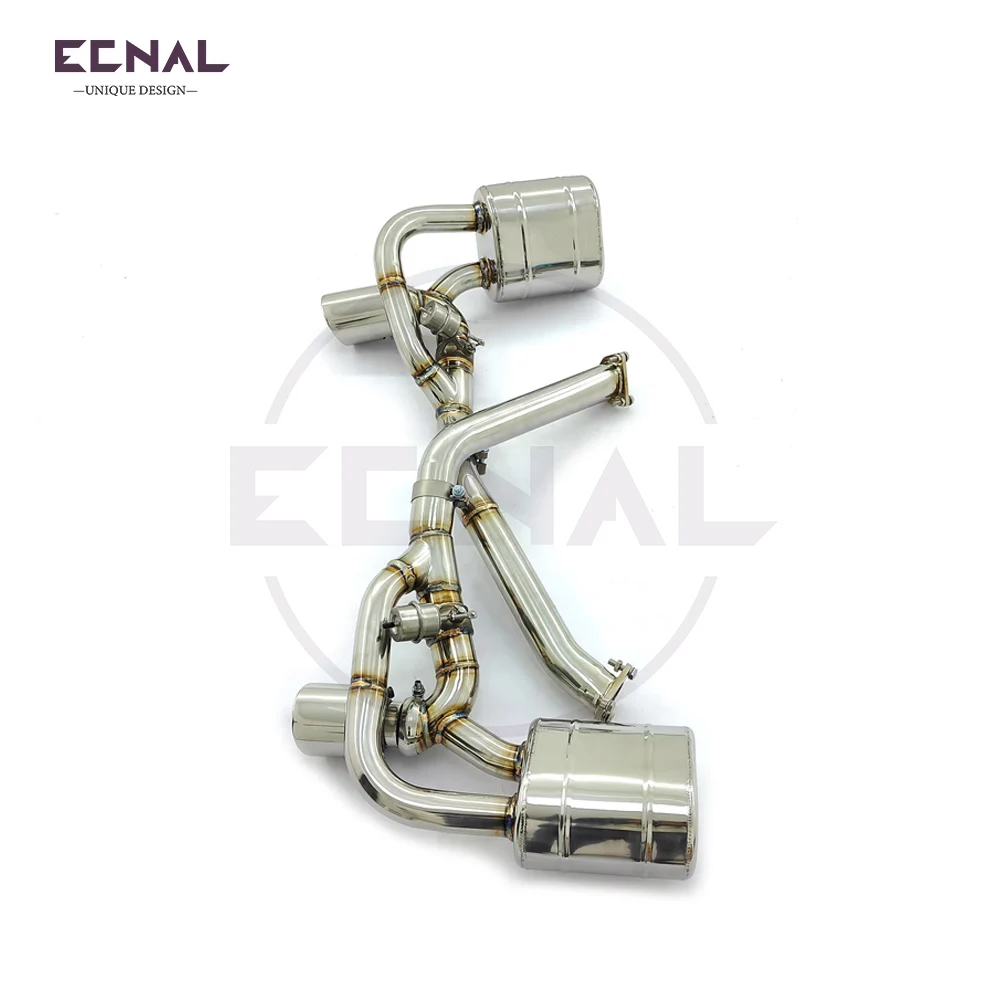 Ecnal Exhaust Axle-back Pipe with Valve Muffler SUS304 Car Sport Exhaust System for Porsche 911 993 Carrera/Targa 3.6L 3.8L