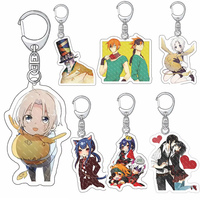 Cartoon Exorcist Boys Anime Character Keychain Allen Walker Kanda Yuu Komui Lee Lavi Acrylic Pendant Key Decoration Bag Trinkets