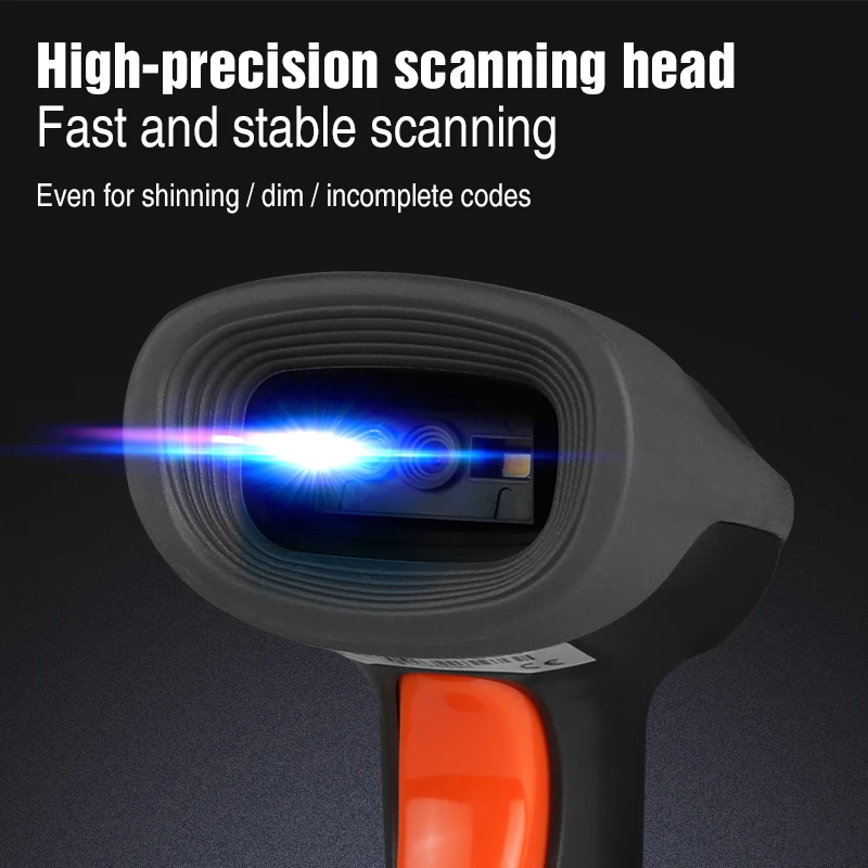 Picture 6: Code Barcode Scanner Wired Barcode Reader for POS SystemHandheld QR Code Scanner Bar Code Reader Read Screen 1D