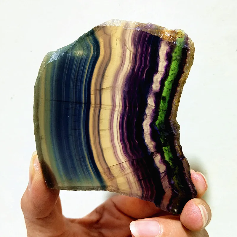 Natural Stone Colorful Fluorite Tablet Chakra Spiritual Meditation Magic Healing Feng Shui Crystal Room Decoration
