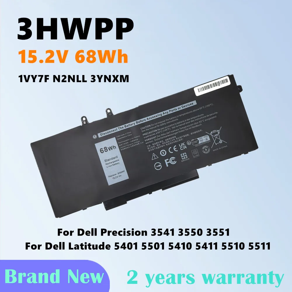 New 3HWPP Laptop Battery For Dell Latitude 5401 5501 5410 5411 5510 5511 for Precision 3541 3550 3551 1VY7F N2NLL 3YNXM 10X1J