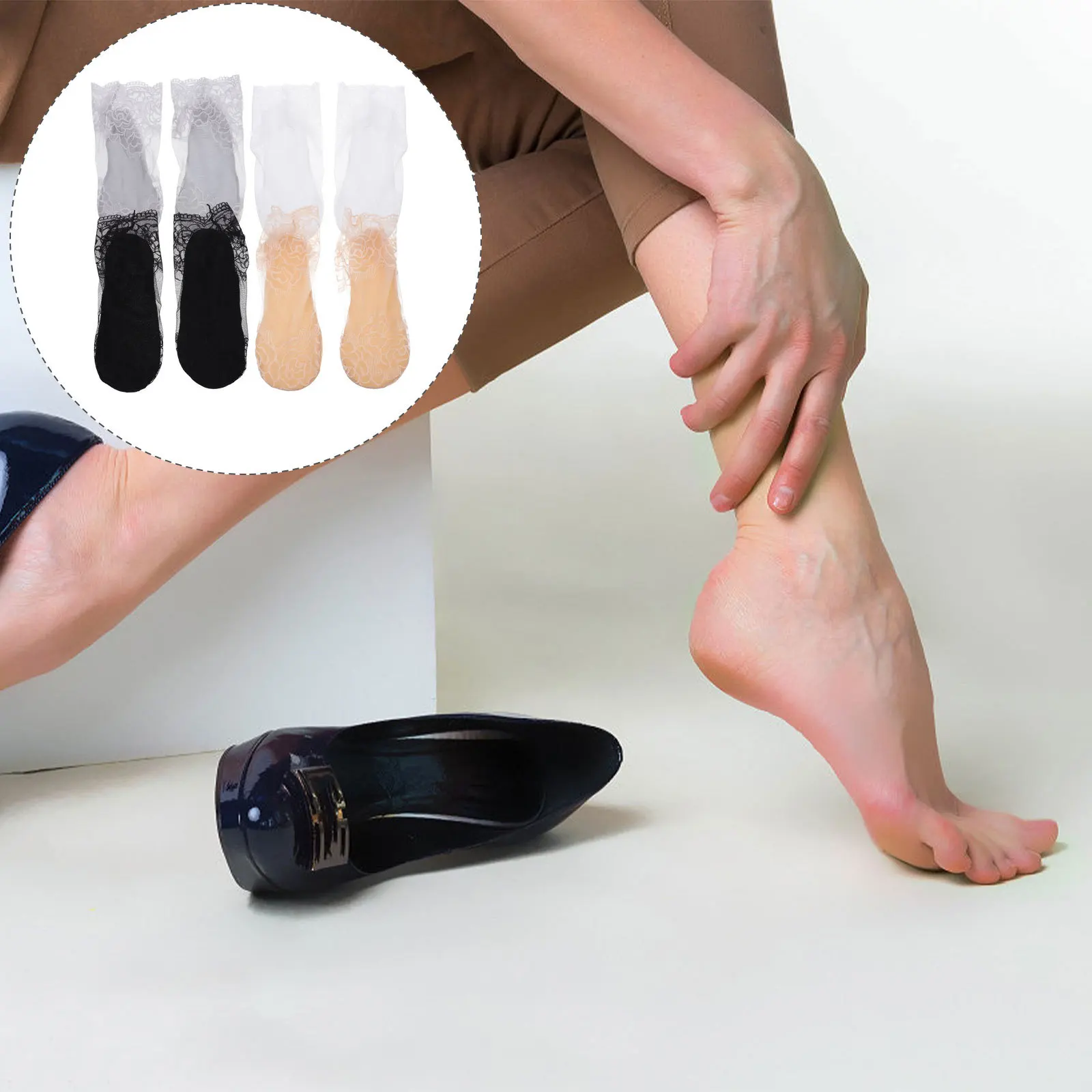 

Lace Boat For Women Thin Breathable Mesh Ankle Socks Summer Shallow Short Socks Lightweight Hosiery Footwear Accessory