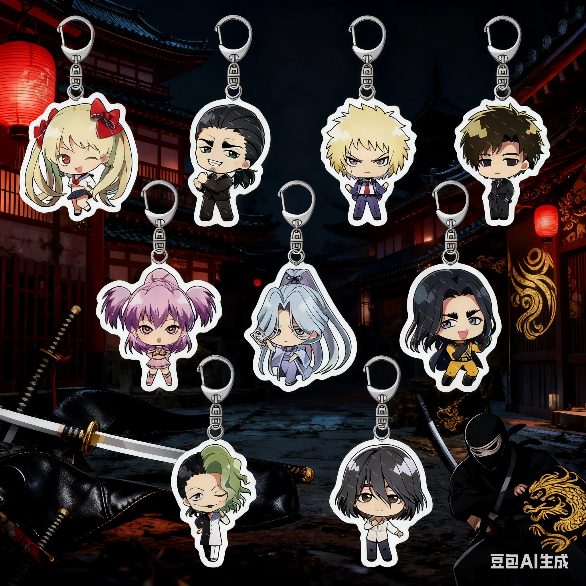 

Anime"Ninja to Gokudou"6CM Acrylic keychain"Kiwami Kimura“reduction Q-style Character Backpack cpendant Friend Christmas Gifts