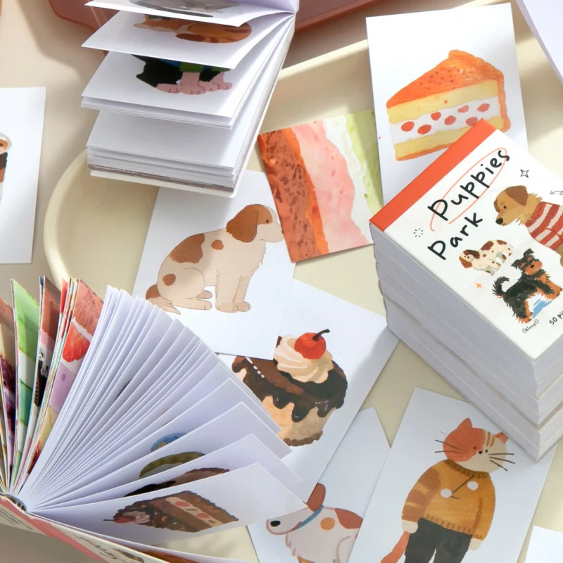 50 Sheets Mini Book Stickers Snack Cake Theme Junk Journal DIY Decor Craft Supplies view 2