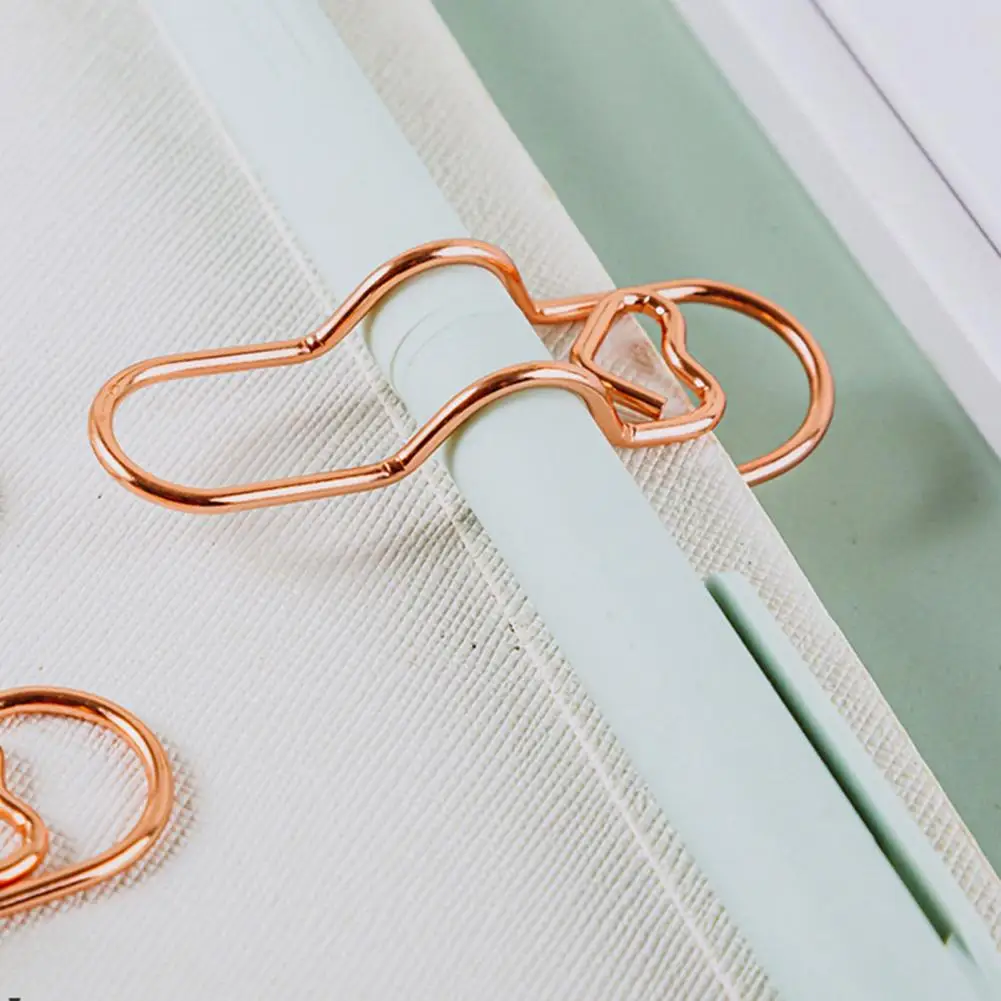 

Набор металлических зажимов для ручек в форме сердца, металлические зажимы для ручек для ноутбуков, милый органайзер для школьных принадлежностей, розовое золото, серебро, многофункциональный