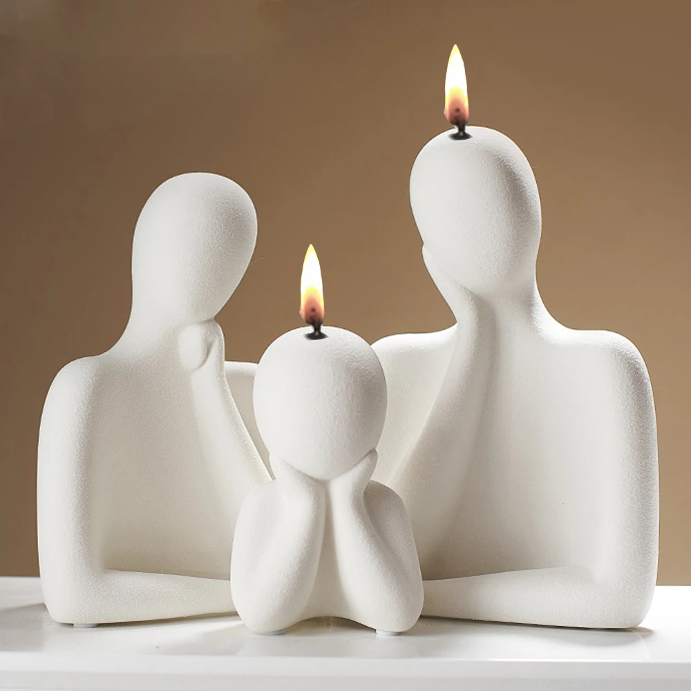 Family Candle Silicone Mold 3D abstract figure Art Ornament Candle Making DIY Human Body Manual Soap Gypsum Mold Home Decoration