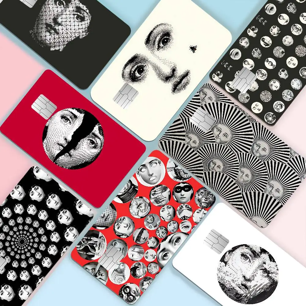 Face Art P-Piero F-Fornasetti Anime Spend or Save Funny Shell On Off Ultra Thin No Fade Sticker Skin Debit Credit Card