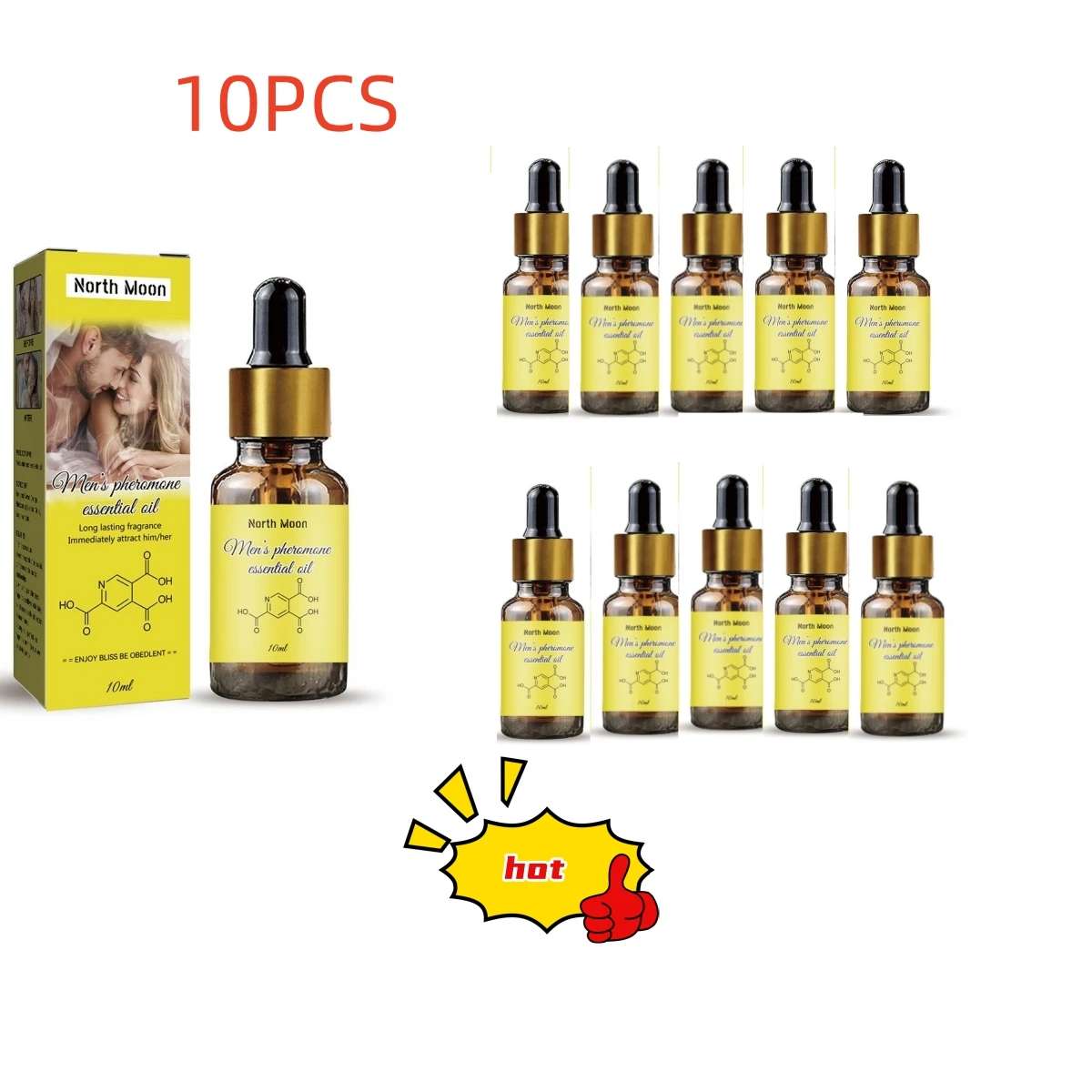 10PCS Pheromone Infused Essential Oil 10ml Pheromone Oil For Men To Attract Women Unisex Fragrance Oil Pheromone Oil Smell remov