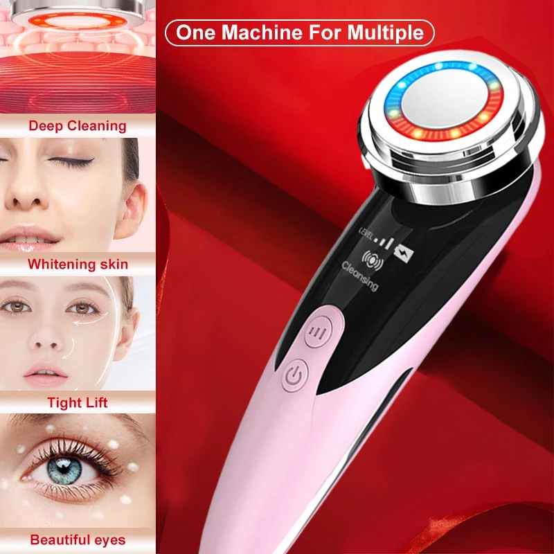 Face Skin EMS Mesotherapy Electroporation RF Radio Frequency Facial Led Photon Skin Care Device For Face Lifting