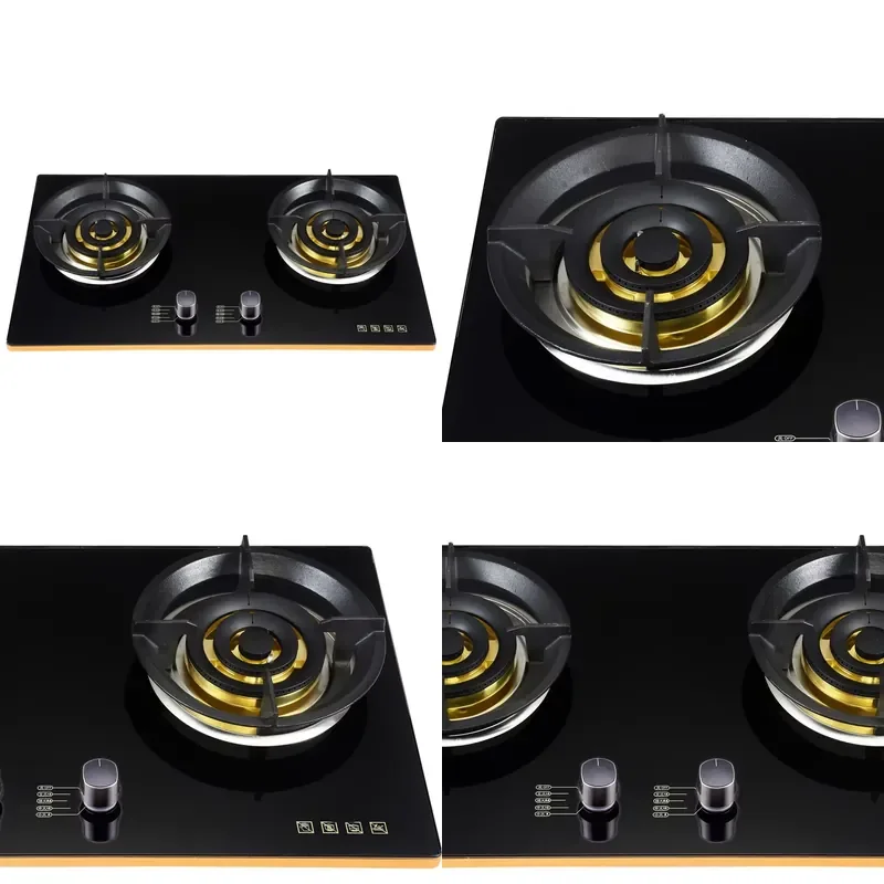 for Ipg Kitchen Gas Stove Glass Panel Household Dual Burner Cooktop Tempered Glass Surface Easy Clean Modern Design for Home