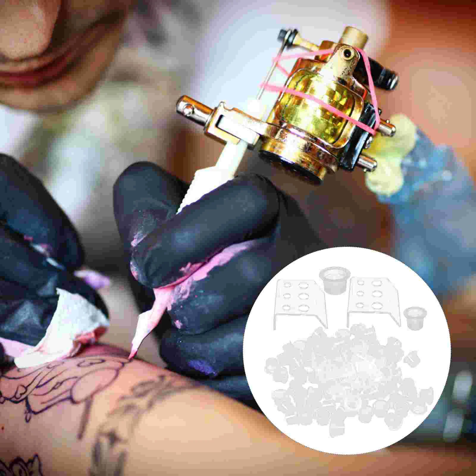 

Tattoo Supplies Wear-resistant Tattoos Cups Color Ink Pigment Container Compact Portable Containers