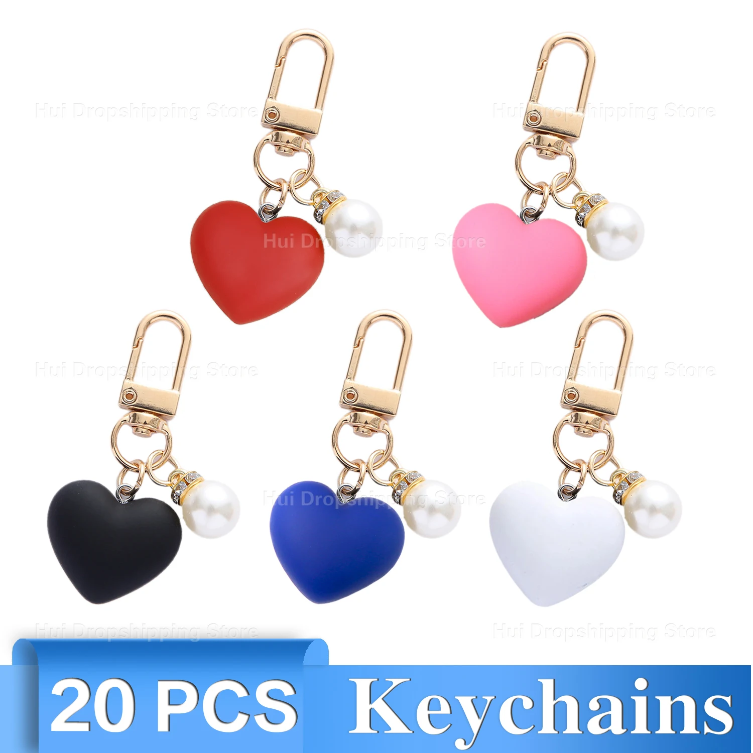 

20Pcs Elegant Pearl Heart keychain – Delicate Love Charm for Women – Enhances Any Bag or Travel Gear – Perfect Gift key ring
