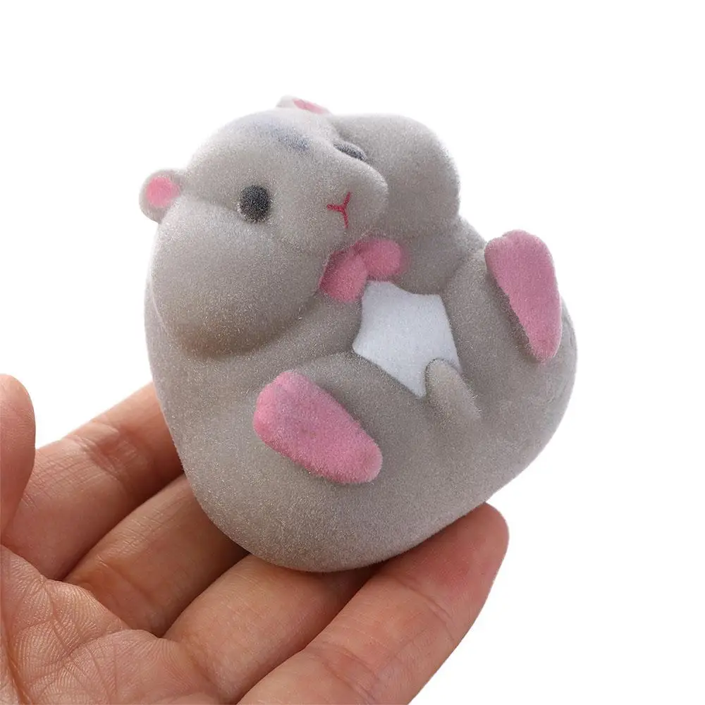 Gift Fatty Milky Anime Hamster Flocking Plush Dolls Stress Relief Gashapon Toys Gashapon Hamster Capsule Toys Capsule Hamster