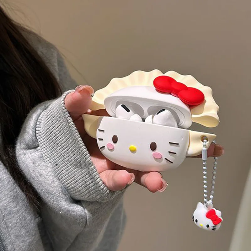 New Dumpling Hello Kittys Airpods Case Cartoon Airpods 1 2 3 Cute Anime Protectuve Covers Kawaii Toys for Girl Birthday Gifts