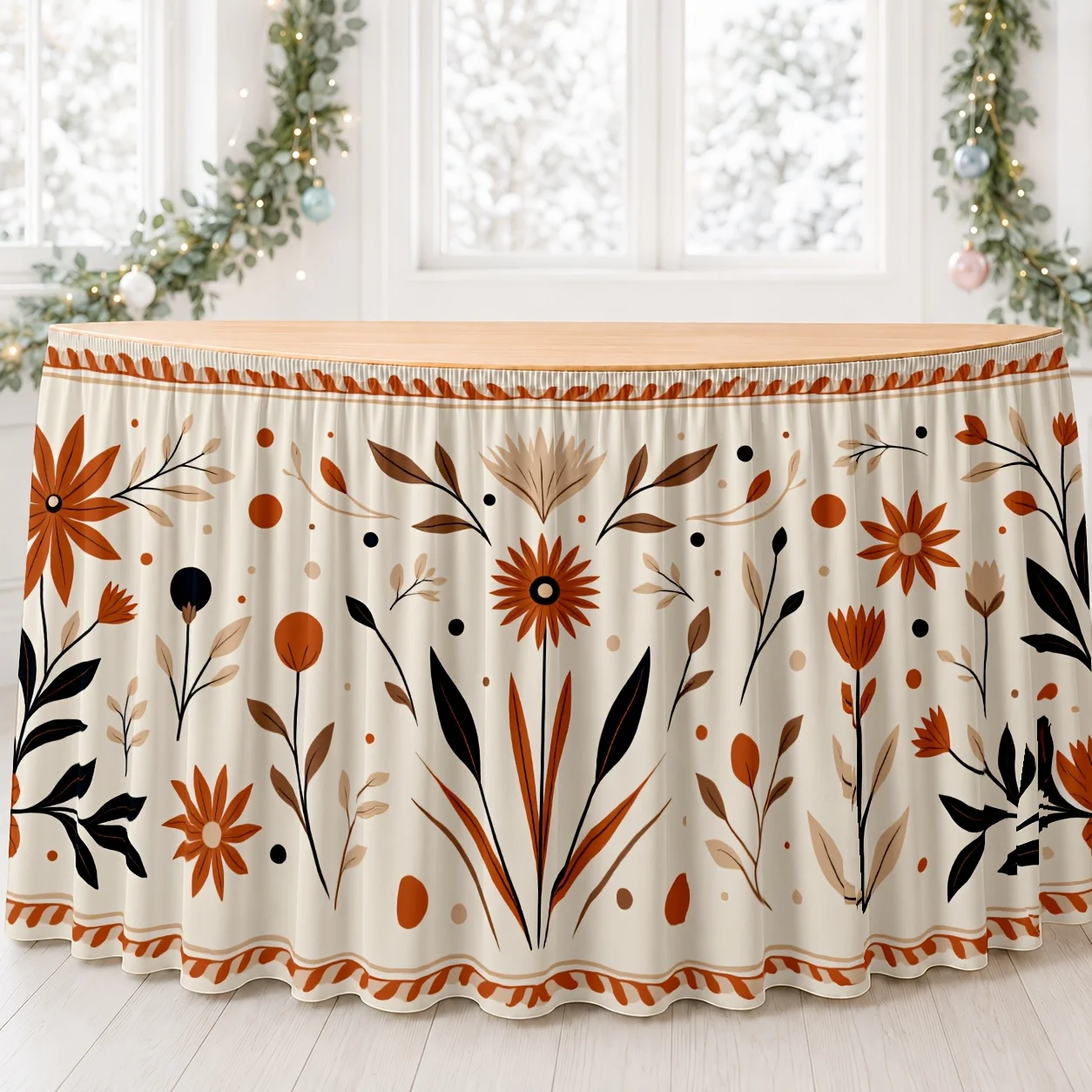 Retro, rural, elegant, decoration, dining table, office desk, conference table, kitchen countertop, work area tablecloth