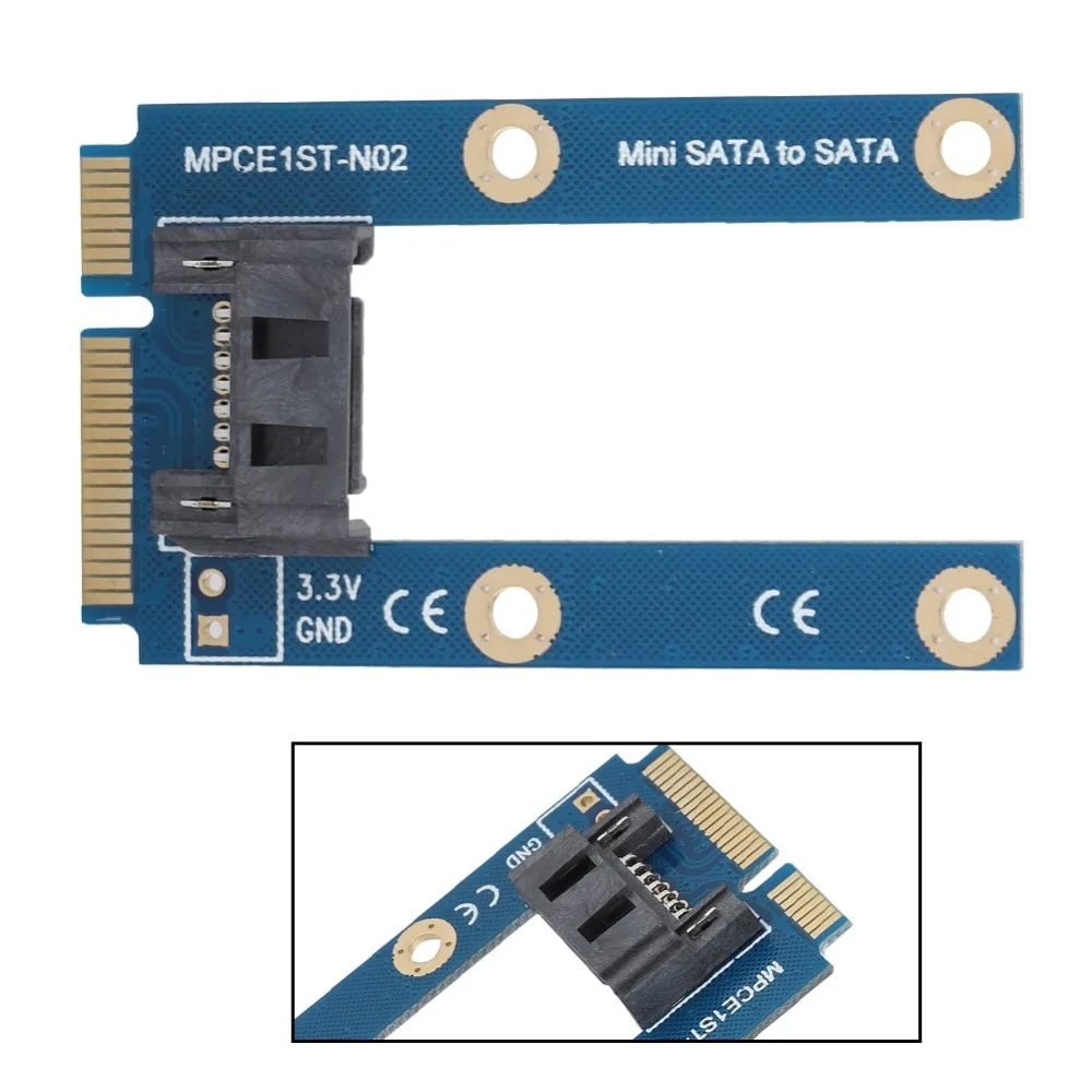 7pin SATAs MSATA To SATA SAdapter Breakable Practical SATAs Adapter Card MPCIe Expansion SATAs Adapter